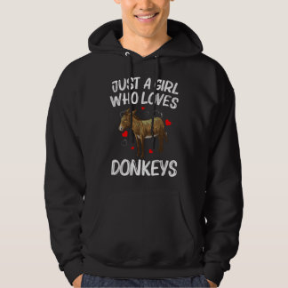 Funny Donkey For Women Girls Mule Animal Farming  Hoodie