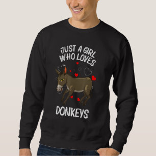 Funny Donkey For Women Girls Mule Animal Farming Sweatshirt
