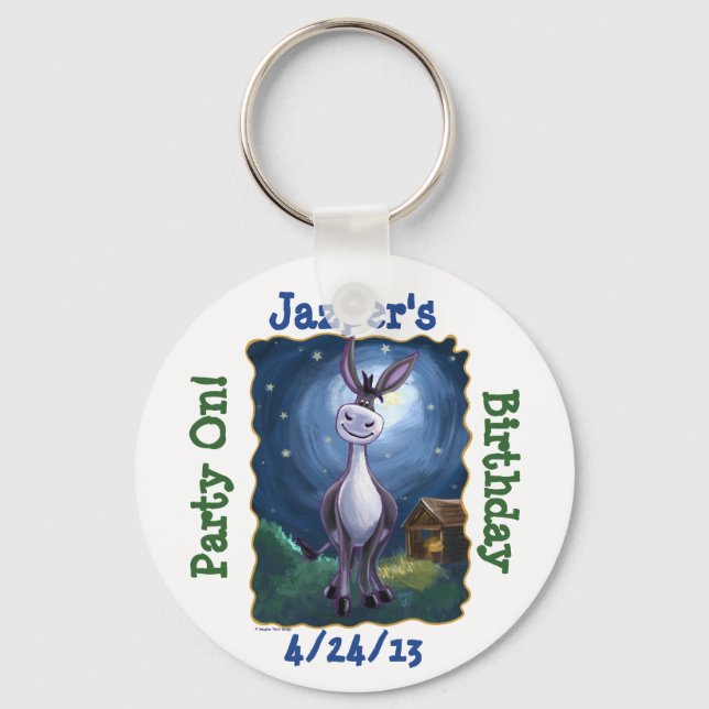Funny Donkey Personalized Party Favour Key Chain (Front)