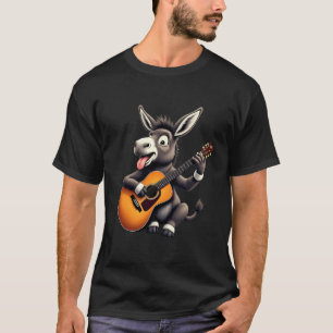 Funny Donkey Playing Guitar Design for Music Lover T-Shirt
