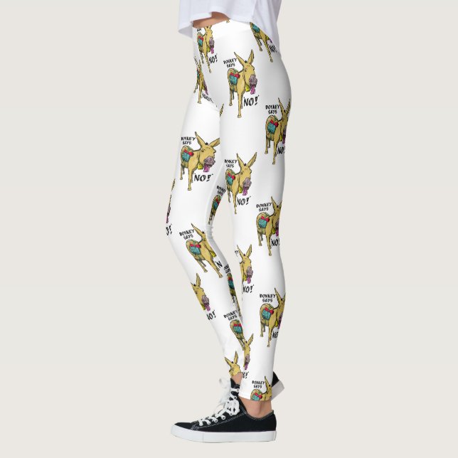 Funny donkey says no! leggings (Left)