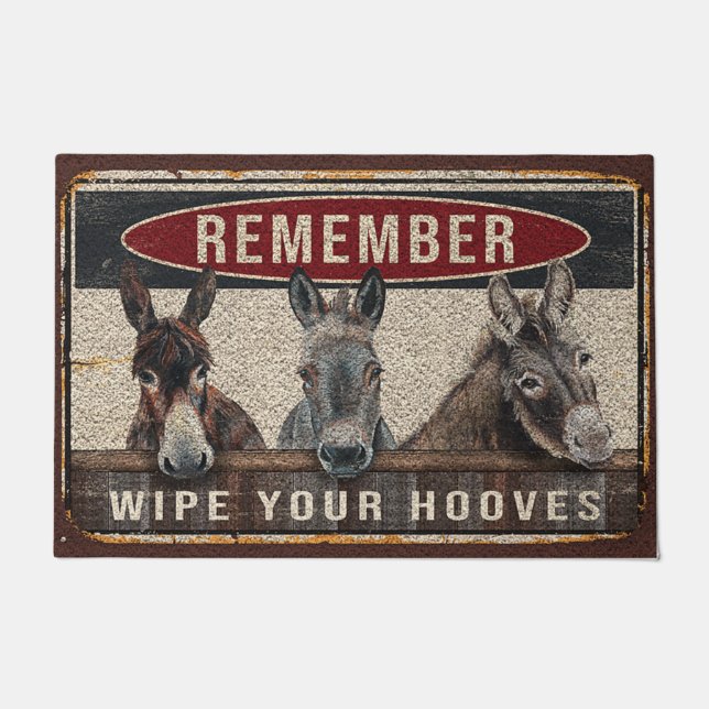 Funny Donkey Yo Family Doormat, Donkey Lover Mat (Front)
