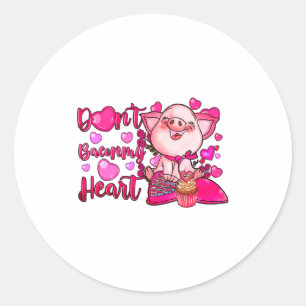 Funny Dont Bacon My Heart Cute G Valentines Da Classic Round Sticker