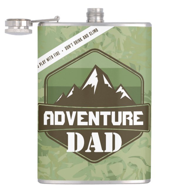 Funny Don't Drink & Adventure Personalized Gift Hip Flask (Opened)