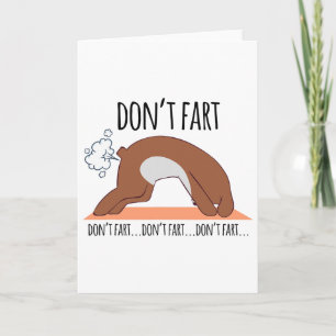 Funny Don't Fart Dog Yoga Workout Funny Pose Fitne Card