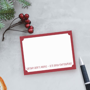 Funny Don't Panic Name Festive Post it Notes