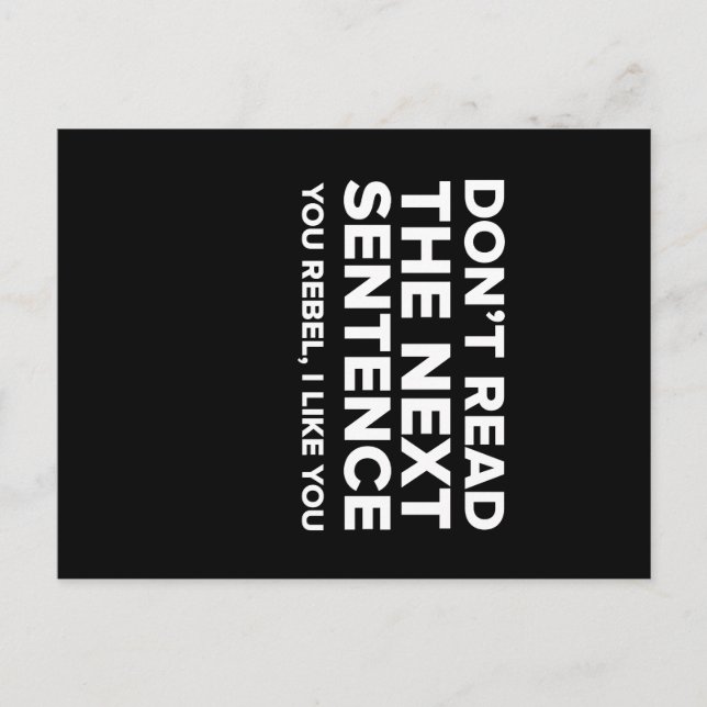 Funny Don'T Read My T-shirt Postcard (Front)