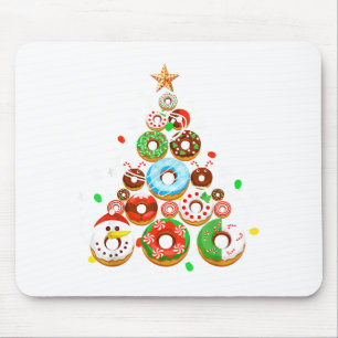 Funny Donuts Christmas Tree Lights Xmas Pjs Boys K Mouse Pad