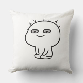 Funny Doodle Character Throw Pillow - Cute Minimal
