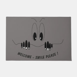 Funny Doormat with Curiosity Eyes - Smile