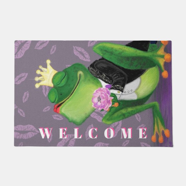 Funny Doormat with Frog Prince - Welcome (Front)