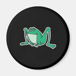 funny dopey frog magnet