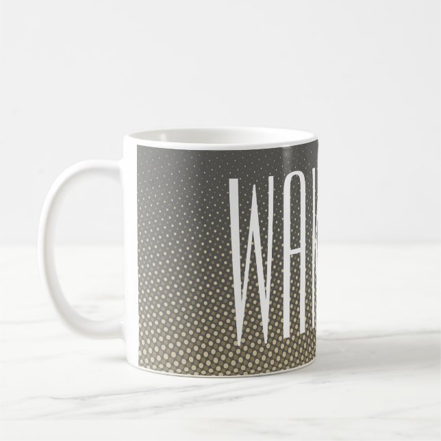 Funny Dots Pattern grey sand + your text Coffee Mug (Left)
