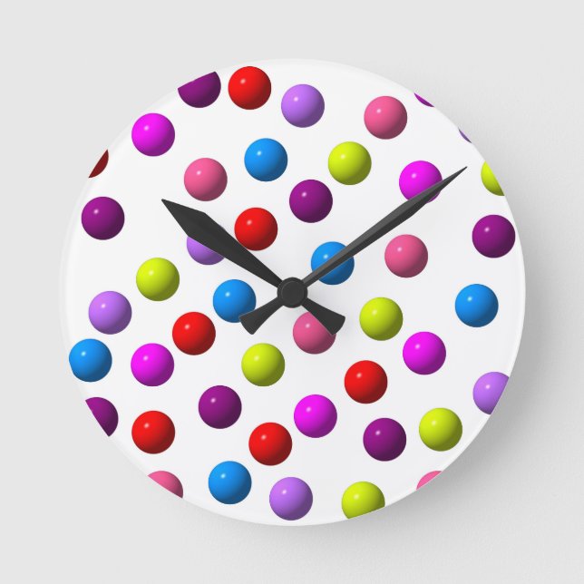 Funny Dots Round Clock (Front)