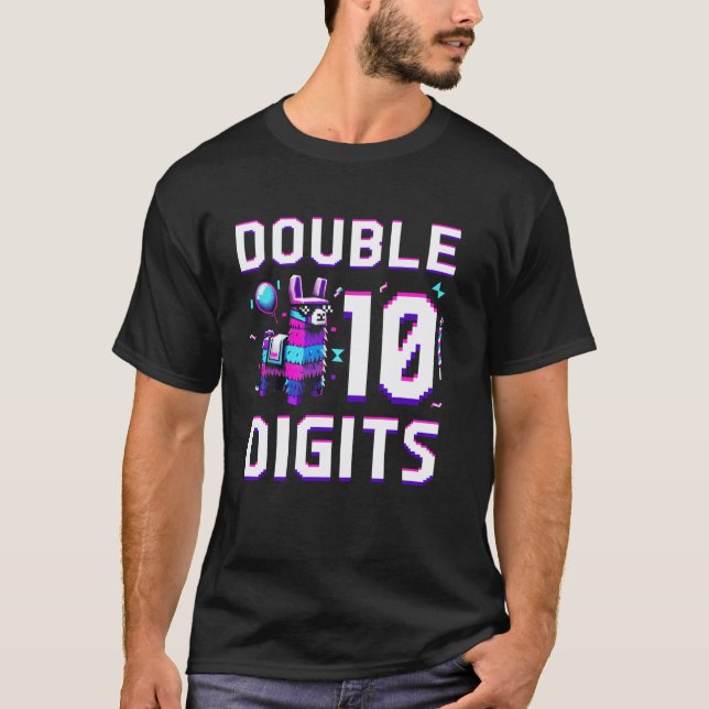 Funny Double Digits 10th Birthday 10 Year Old Bday T-Shirt (Front)