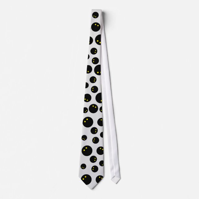 Funny double yellow dot squash ball pattern tie (Front)