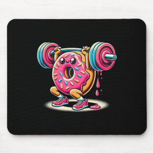 Funny Doughnut Bodybuilding Weightlifting Food Gym Mouse Pad