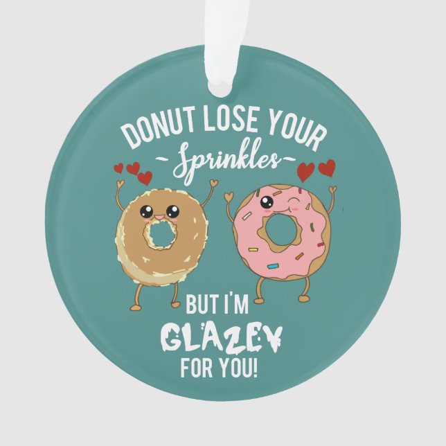 Funny Doughnut Boyfriend Girlfriend Wife Husband Ornament (Front)