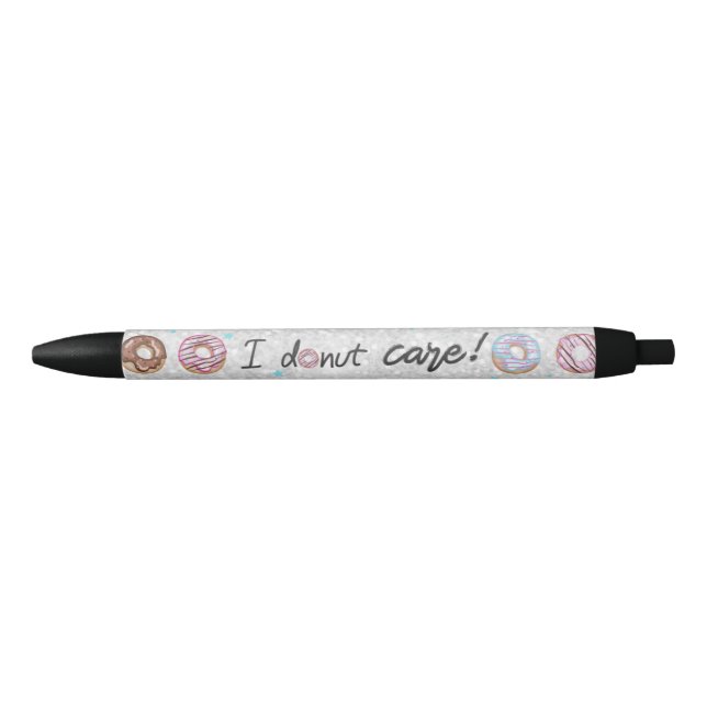 Funny Doughnut Care Black Ink Pen (Front)