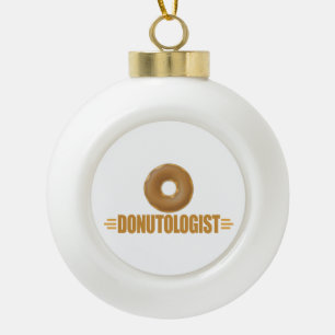 Funny Doughnut Ceramic Ball Christmas Ornament