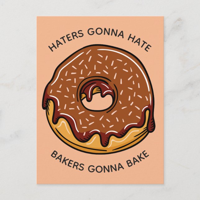 Funny Doughnut custom text & colour postcard (Front)