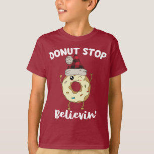 Funny Doughnut Don't Stop Believing Santa Christma T-Shirt