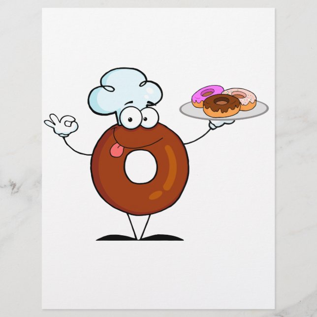 funny doughnut doughnut chef cartoon character (Front)