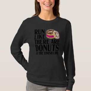 Funny Doughnut For Men Women Cool Runner Sports D T-Shirt