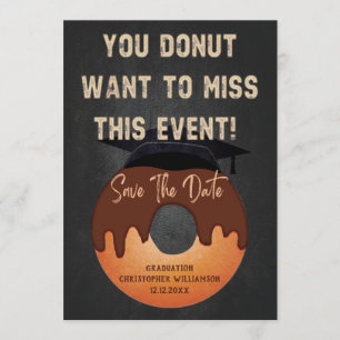 Funny Doughnut Graduation Party Event Save The Dat Invitation