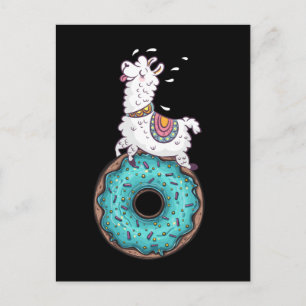Funny Doughnut Llama Alpaca Doughnut Postcard