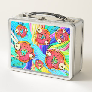 Funny Doughnut Zombie Design Metal Lunch Box