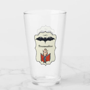 Funny Dracula Bat Halloween Personalized Drinking Glass