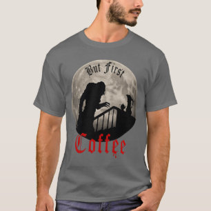 Funny Dracula Horror But First Coffee Gothic Vampi T-Shirt