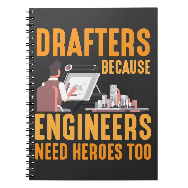 Funny Drafting Technician Gift for Drafters Notebook (Front)