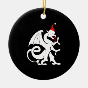 Funny Dragon Christmas Shirt Welsh Santa Hat Wales Ceramic Ornament