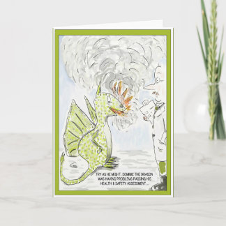 Funny Dragon "Health & Safety" Greeting Card