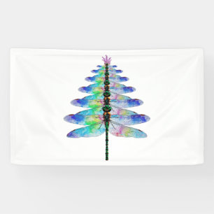 Funny Dragonfly Christmas Tree Banner