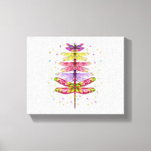 Funny Dragonfly Christmas Tree  Canvas Print
