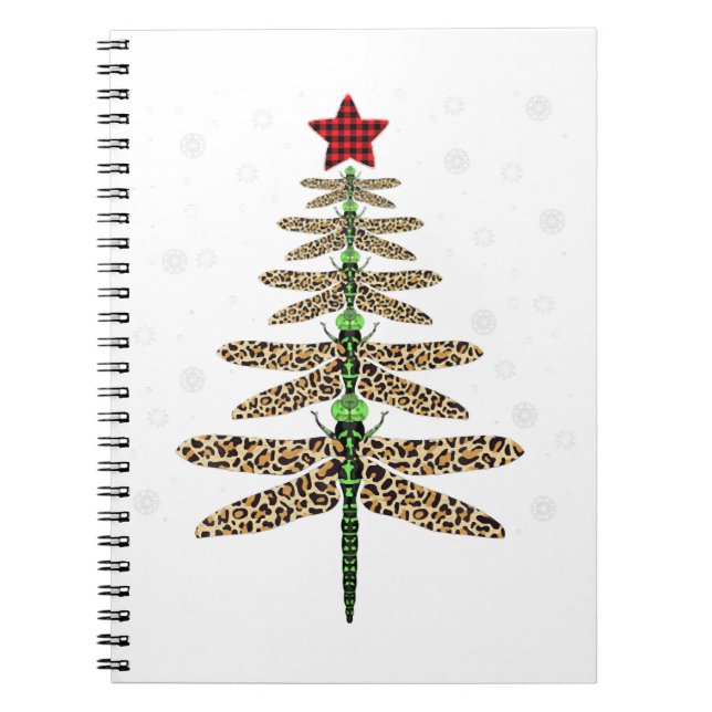 Funny Dragonfly christmas tree ornaments leopard Notebook (Front)
