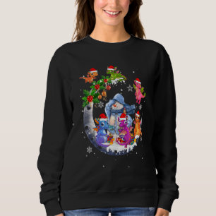 Funny Dragons Play With Snowman Dragon Xmas Sweatshirt