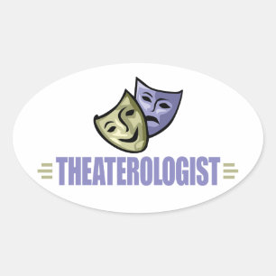 Funny Drama Theatre Oval Sticker