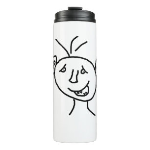 Funny drawing face thermal tumbler