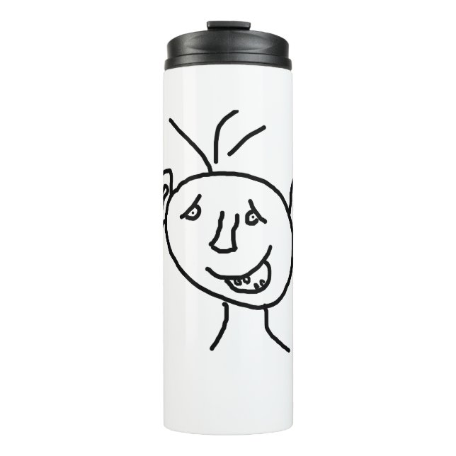 Funny drawing face thermal tumbler (Front)