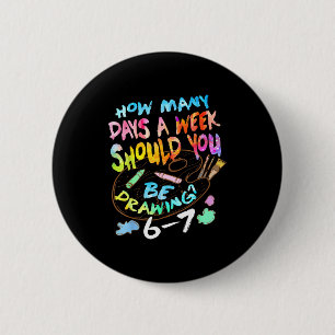 Funny Drawing Sketching Artist Art Lover Boys Girl 2 Inch Round Button
