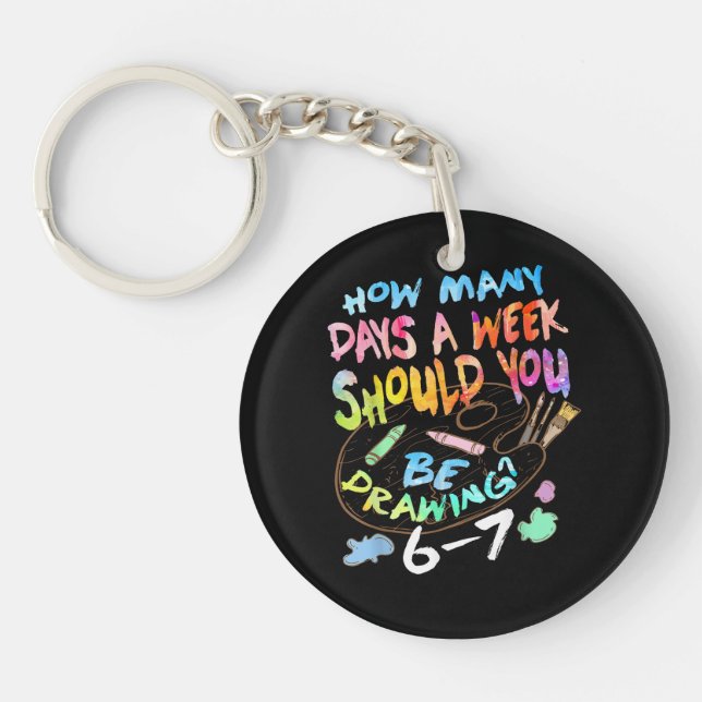 Funny Drawing Sketching Artist  Keychain (Front)