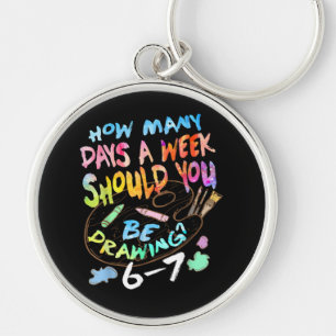 Funny Drawing Sketching Artist Keychain