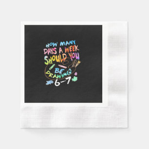 Funny Drawing Sketching Artist Napkin