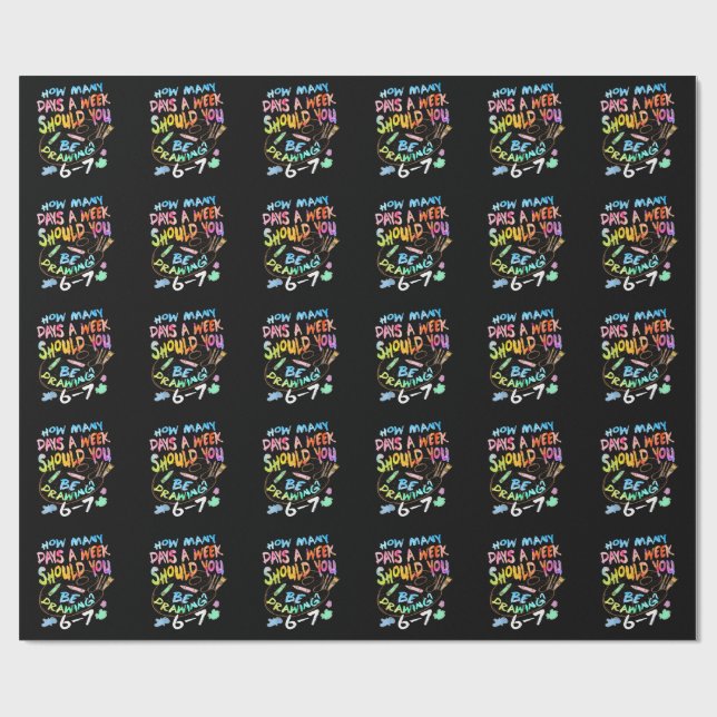 Funny Drawing Sketching Artist  Wrapping Paper (Flat)