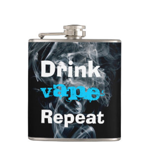 Funny Drink Vape Repeat Hip Flask