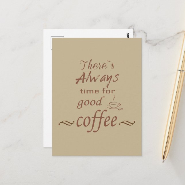 Funny drinker coffee quotes postcard (Front/Back In Situ)